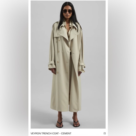 The Frankie Shop Veyron Belted Trench Coat in Cement - Picture 4 of 6